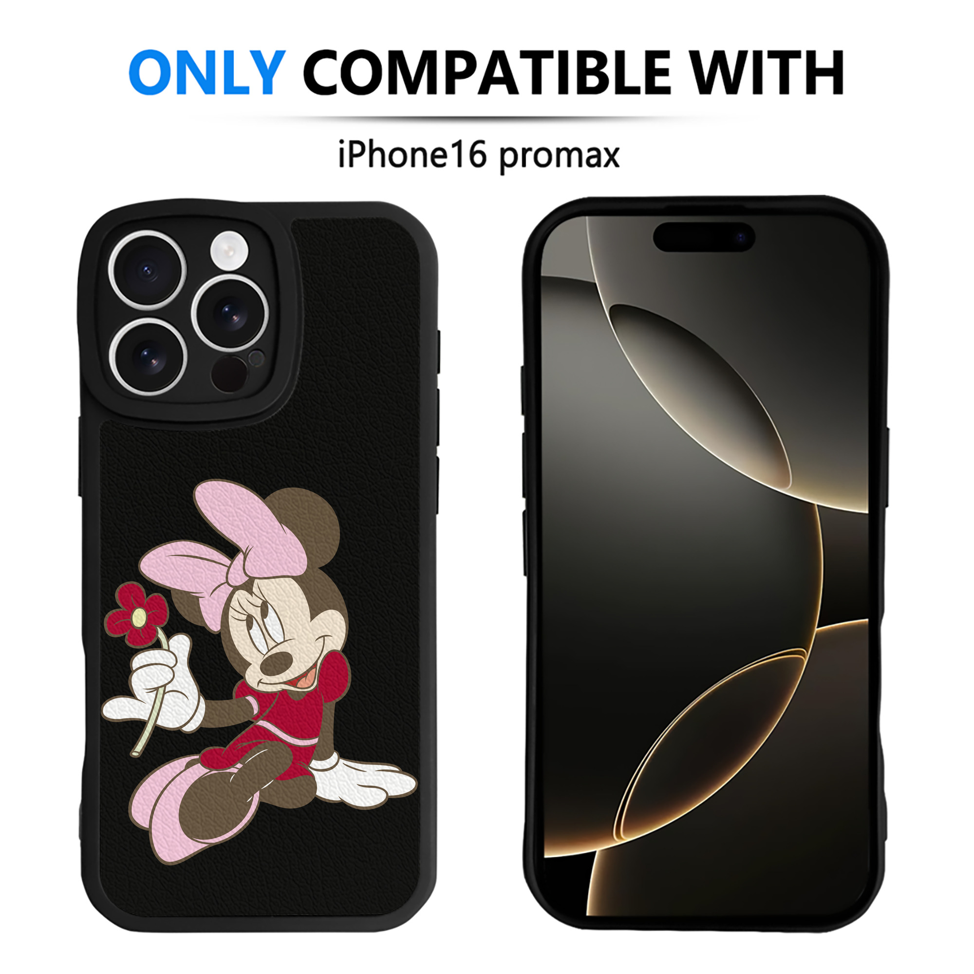 （画像用） ミッキーマウス Mickey Mouse 【iPhone 16シリーズ対応】シリコンスマホケース（レザー調） 材質：シリコン